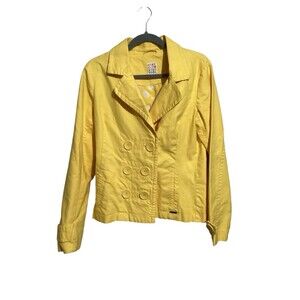 Roxy Yellow 100% Cotton Double Breasted Jacket L